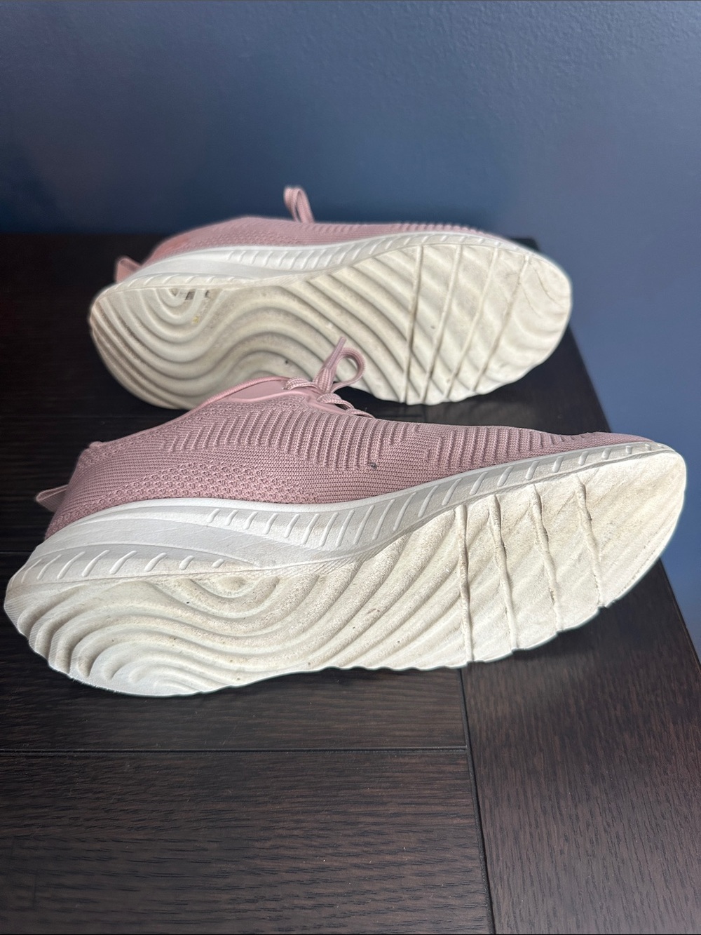 Women’s Light Pink Knit Lace-Up Sneakers size 6.5 - Picture 7 of 9